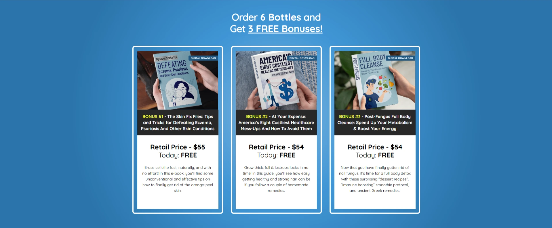 Order 6 bottles and get 3 free NanoDefense Pro digital bonuses