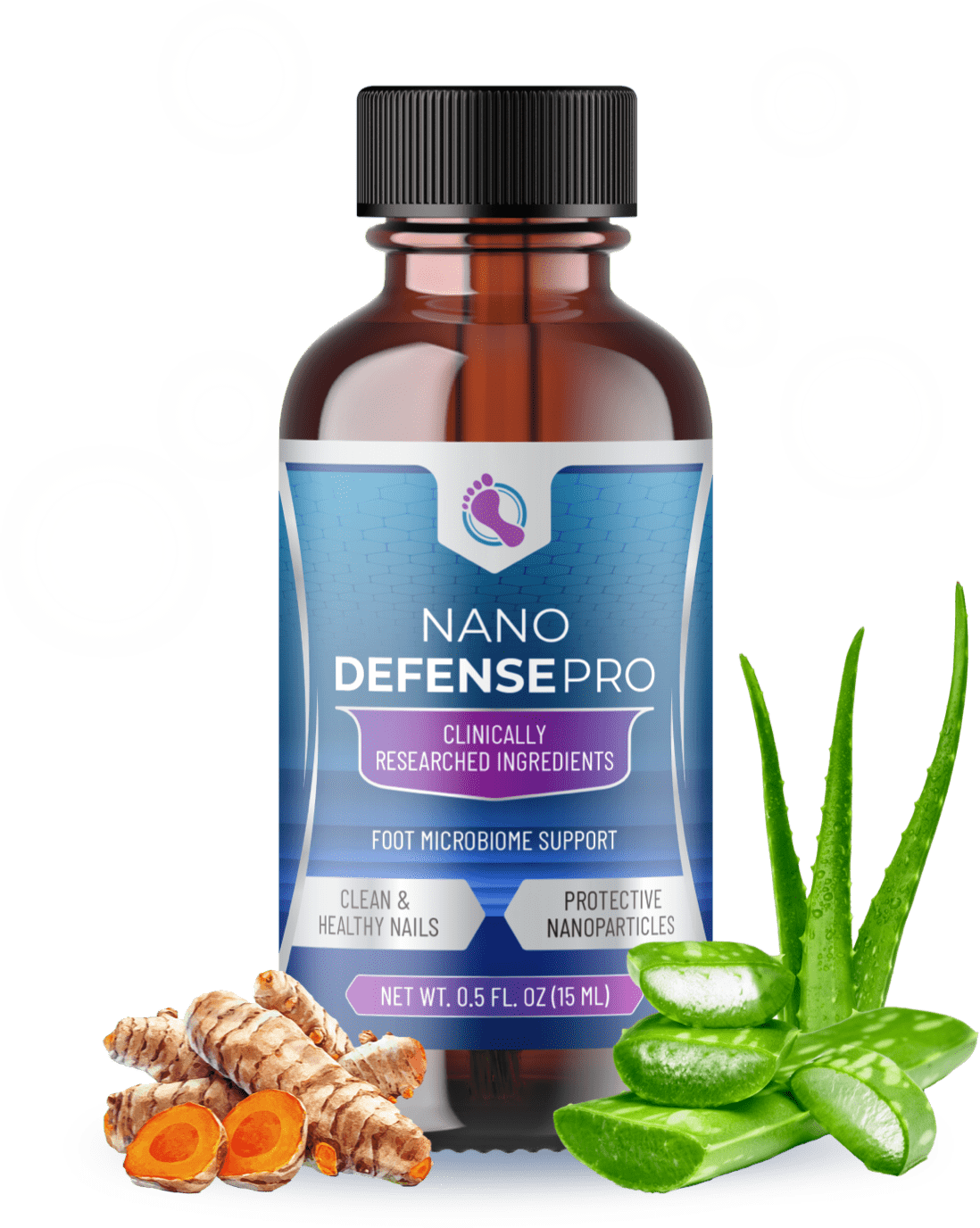NanoDefense Pro bottle with aloe and turmeric
